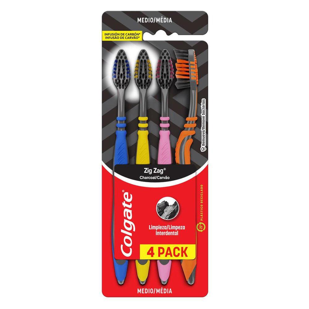 Escova Dental Colgate Zig Zag Carvão 4 Unidades Escova Dental Colgate Zig Zag Carv?o 4 Unidades