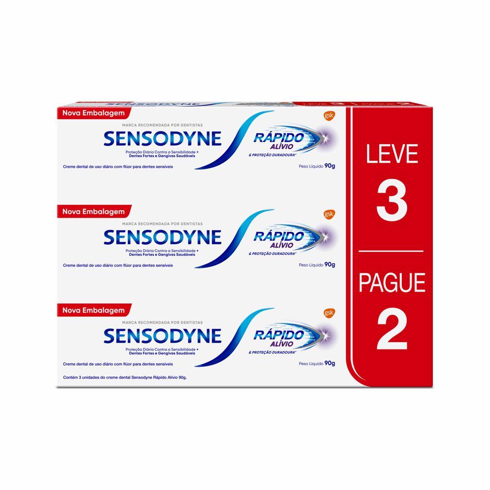 Creme Dental Sensodyne Rápido Alívio 3 Unidades