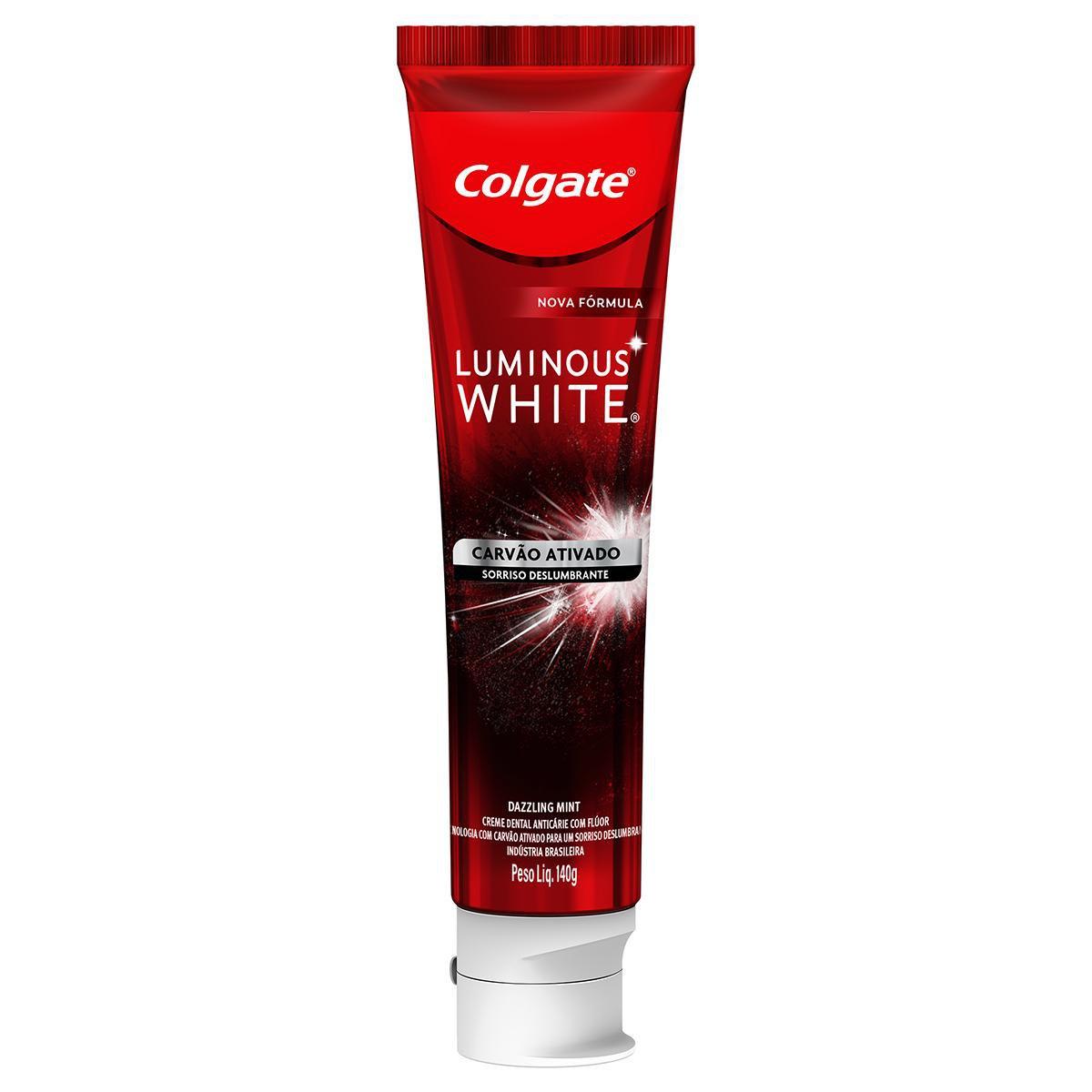Creme Dental Colgate Luminous White Carvão Ativado 140g Creme Dental Colgate Luminous White Carv?o Ativado 140g