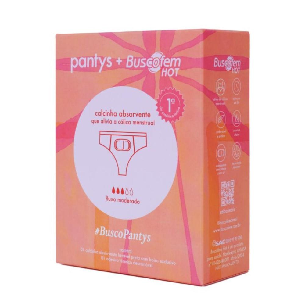 Imagem de Calcinha Absorvente Menstrual Pantys + Buscofem HOT Fluxo Moderado P