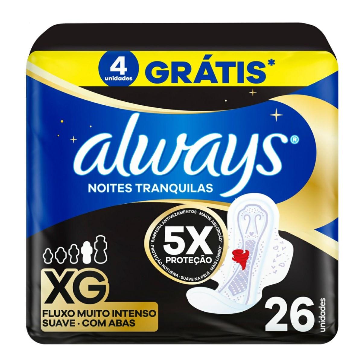 Imagem de Absorvente Always Noturno Suave com Abas XG 26 Unidades