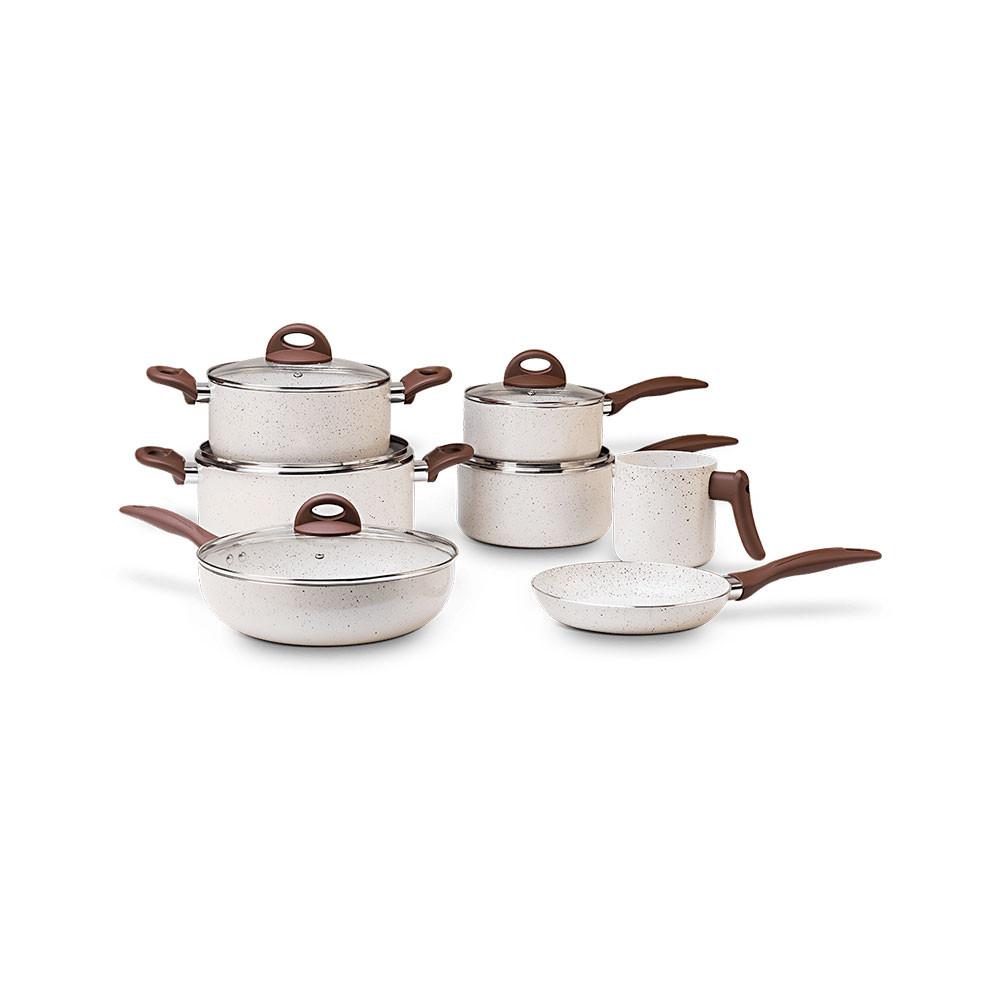 Imagem de Jogo de Panelas Life 7 Peças Ceramic Vanilla Brinox - Vanilla