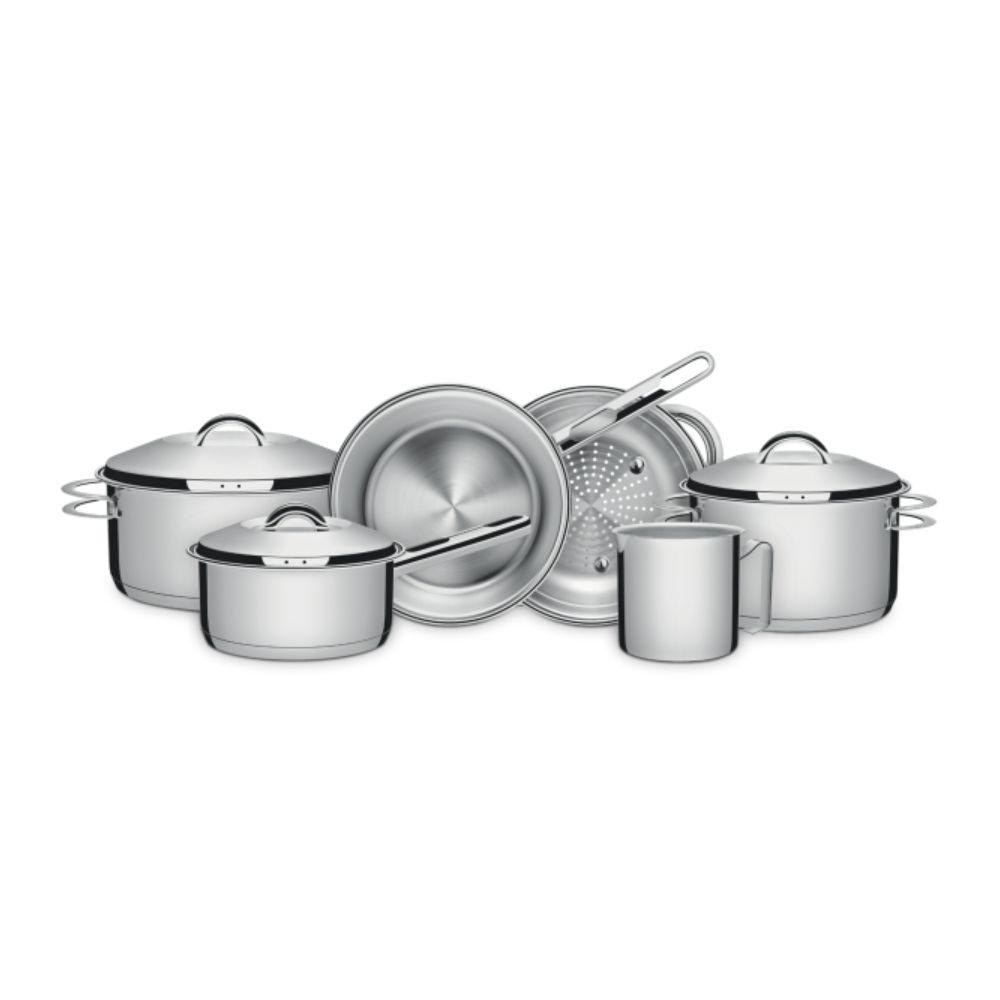 Imagem de Conjunto Jogo Panelas 6pc Inox Fundo Triplo Tramontina Solar