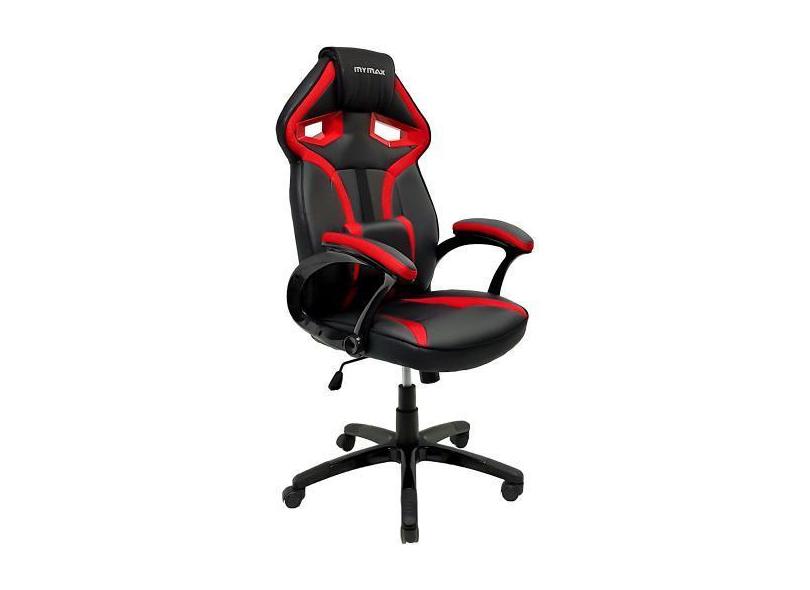 Cadeira Gamer Giratoria Material Sintético Preto / Vermelho Mymax - Mx