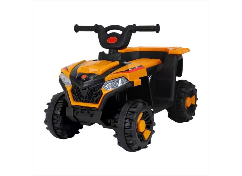 Carrinho Elétrico Infantil Laranja Farol Led Som Acelerador