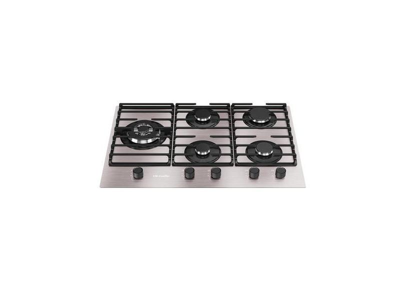 Fogão Cooktop 5 Bocas Ultra Chama MCG5BL Grade Dupla Mesa de Alumínio 
