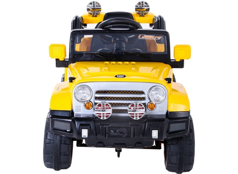 Carro Carrinho Controle Remoto Grande Amarelo Volante Pedal Luz