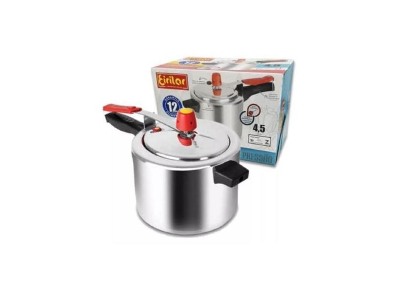 Panela De Pressão Polida 4,5 Lts Eirilar Recipiente Cozinha