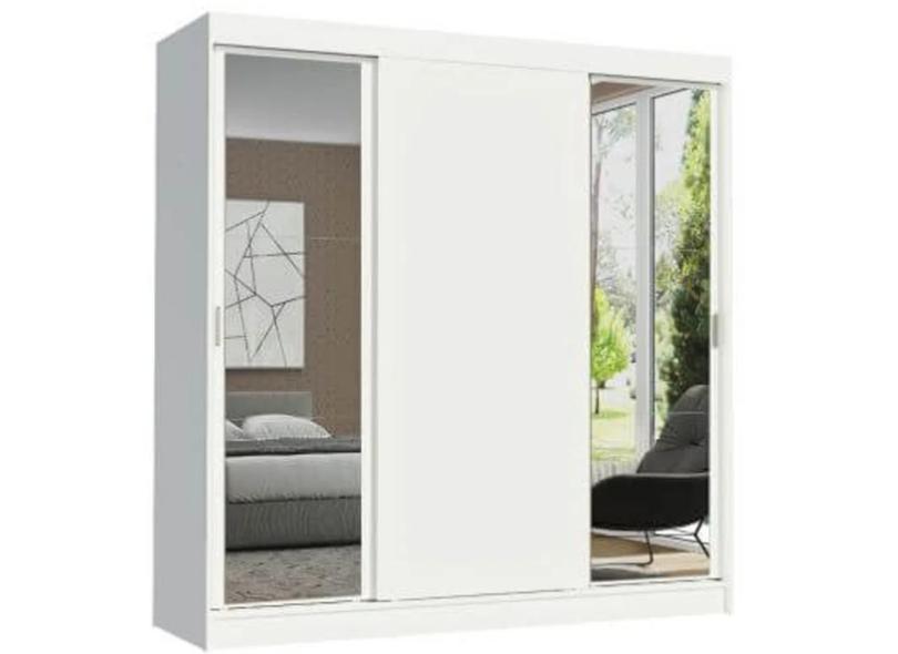 Guarda-Roupa Casal 3 Portas 4 Gavetas com Espelho Reno 2E Madesa