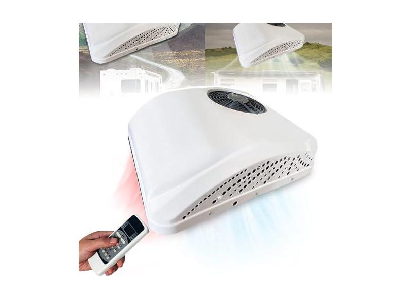 Ar Condicionado De Teto 12v/24v/48v Para Rv, Quente/Frio 2 Em 1 (2300 W De Resfriamento + 1000 W De Aquecimento), Para Caminhões, Rvs, Escavadeiras, Guindastes,12V