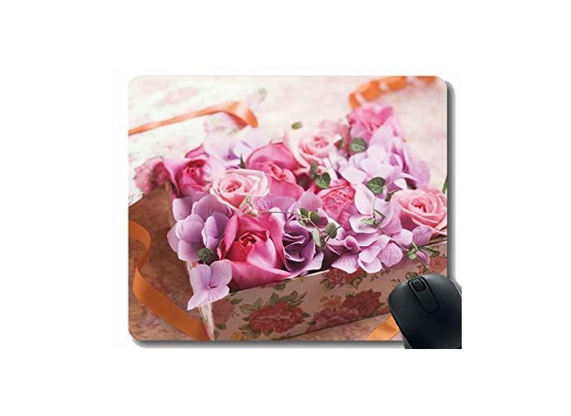 Mouse pad personalizado, caixa de flores de rosas tapete para presente mouse pad