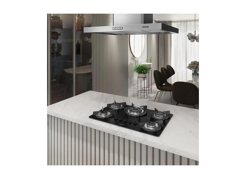 Cooktop 5 Boca com Mesa de Vidro Tripla Chama Safe Preto - Nardelli