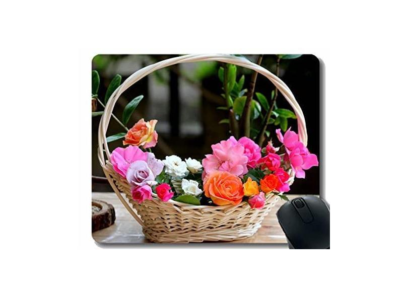 Mouse pad personalizado, mouse pad com composição de flores e rosas para compras