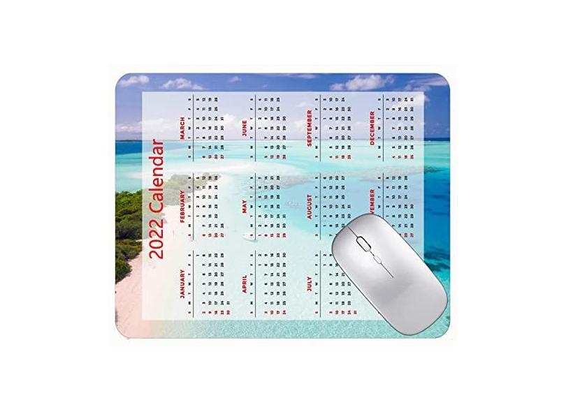 Mouse pad calendário 2022, fonte HD, mouse pad para jogos, barcos do mar, praia, ilhas e escritório