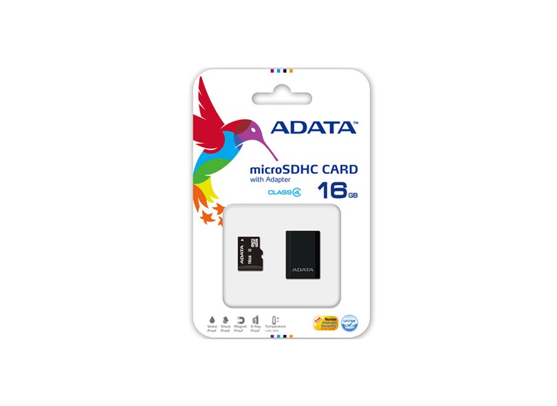 Cartão de Memória Micro SDHC com Adaptador Adata 16 GB AUSDH16GCL4-RM3BKBL