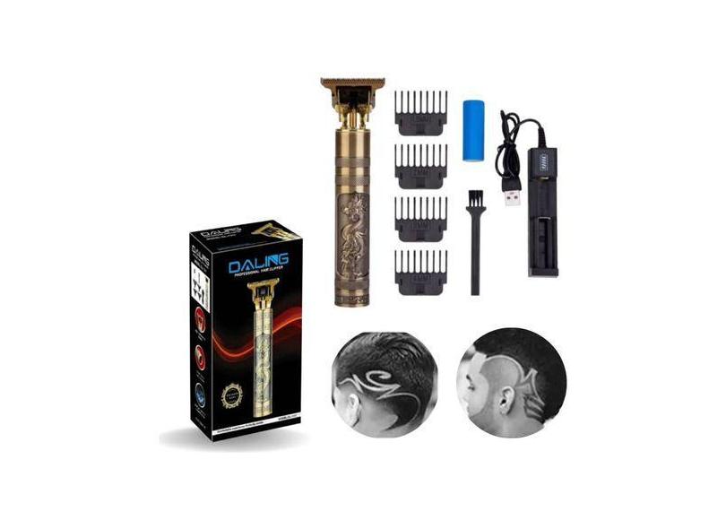 Barbeador Elétrico Acabamento Dragão Cabelo Barba Premium - Livre