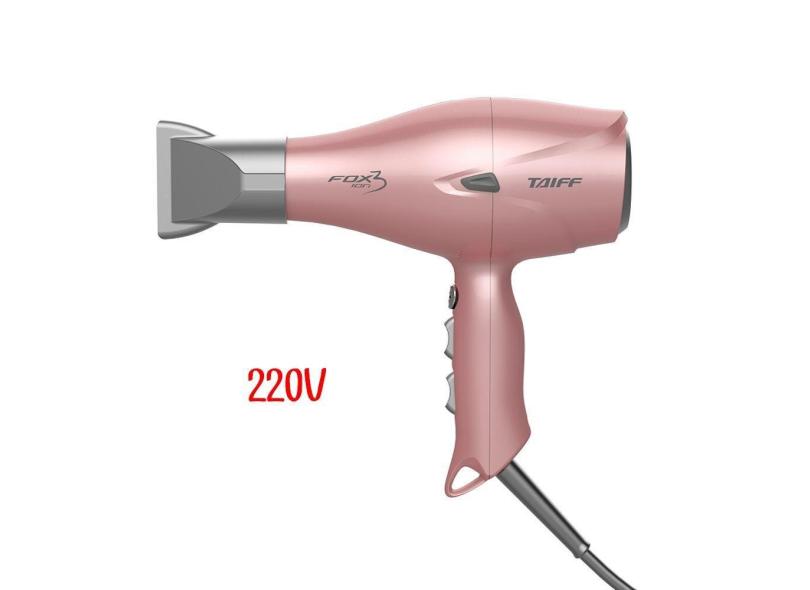 Secador de Cabelo Taiff Fox Íon 3 2 Velocidades Rose - 2200W 220v