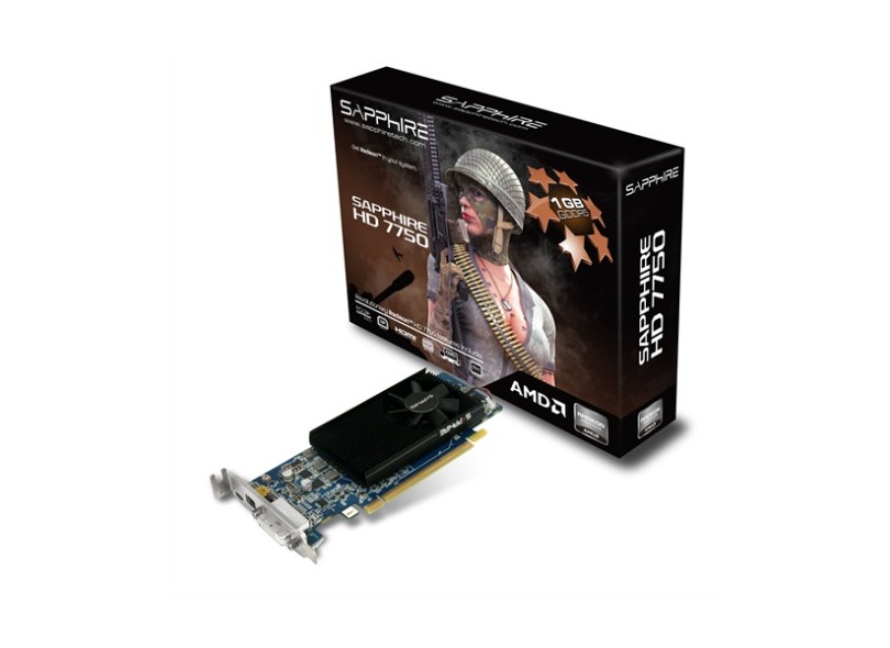 Placa de Video AMD Radeon HD 7000 Series 7750 1 GB DDR5 128 Bits Sapphire 11202-10-20G