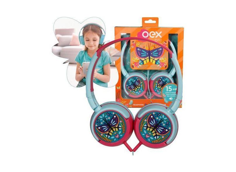 Fone De Ouvido Infantil Giratorios Kids Butterfly Hp306 Oex