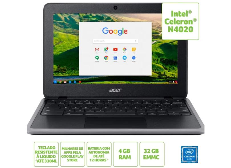 Notebook Acer Chromebook Intel Celeron N4020 4.0 GB de RAM 32.0 GB 11.6 " Chrome OS C733-C607