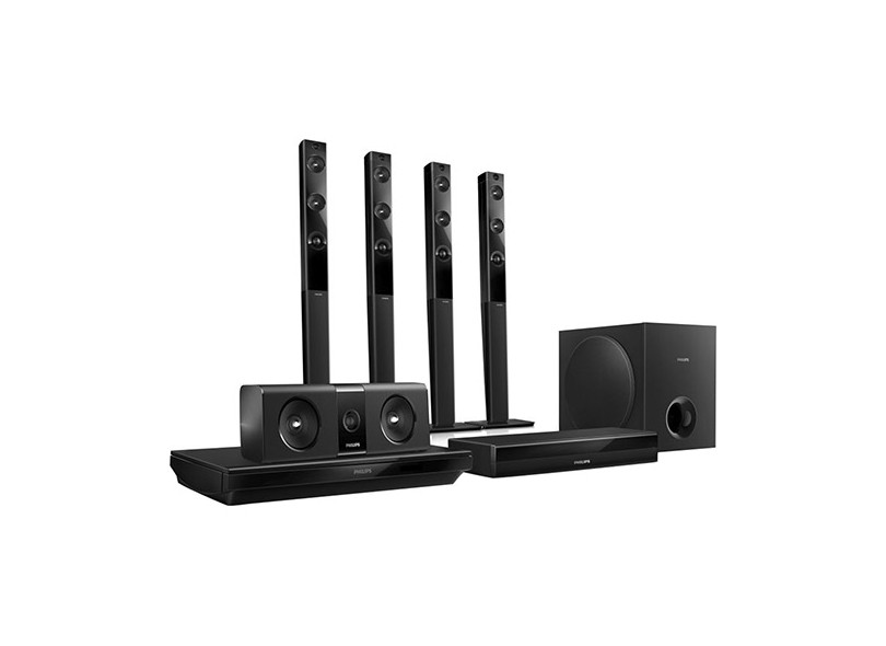 Home Theater Philips com Blu-Ray 3D 1000 W 5.1 Canais HTB5580/78