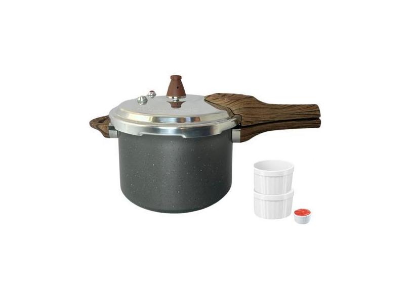 Panela de Pressão Antiaderente Cerâmica Fogão Indução Brinox 4,2L Fech