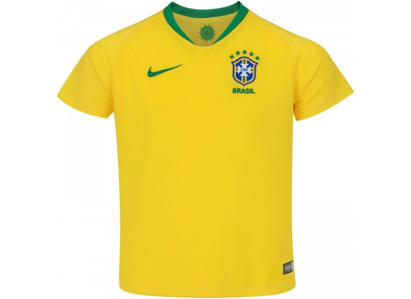 Camisa Torcedor Infantil Brasil I 2018/19 sem Número Nike