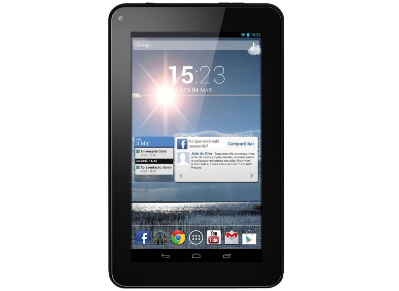 Tablet Multilaser M7S Dual Core 8 GB LCD 7" Android 4.2 (Jelly Bean Plus) 1,3 MP NB116