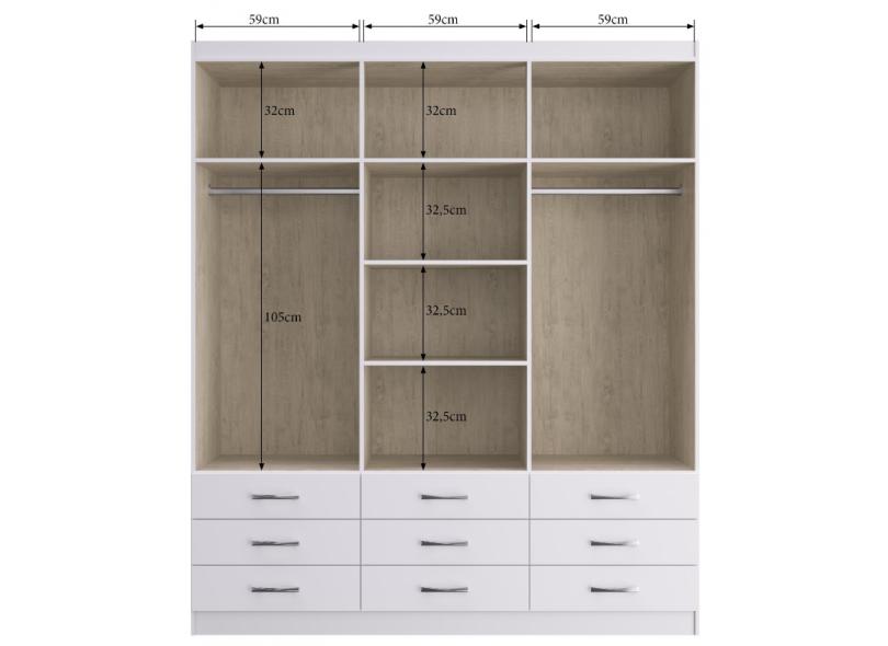 Guarda-Roupa Casal 6 Portas 9 Gavetas Sevilha Doripel Móveis