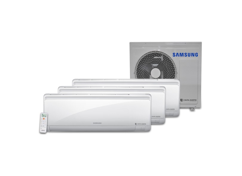 Ar Condicionado Multi Split Samsung 27300 BTUs Inverter Controle Remoto Quente/Frio RJ080F4HXBA / AJ009JBRDCH / AAJ018JBRDCH