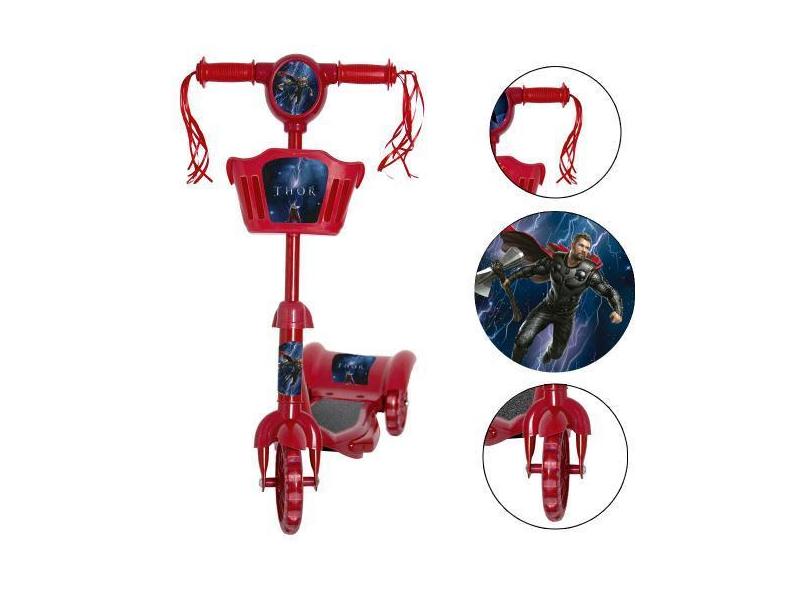 Patinete Infantil Criança 4 Anos Thor Vermelho Cesta Toys 2U