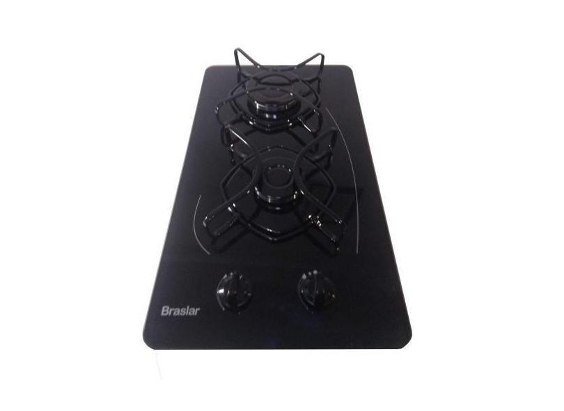Fogão Cooktop 2 bocas Braslar bivolt automático a gás, Bivolt