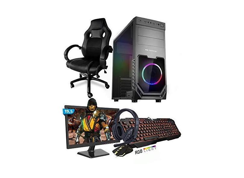 Kit PC Gamer Smart SMT81471 Intel i5 8GB (GeForce GTX 1650 4GB) SSD 240GB + Monitor 19,5 + Cadeira Gamer