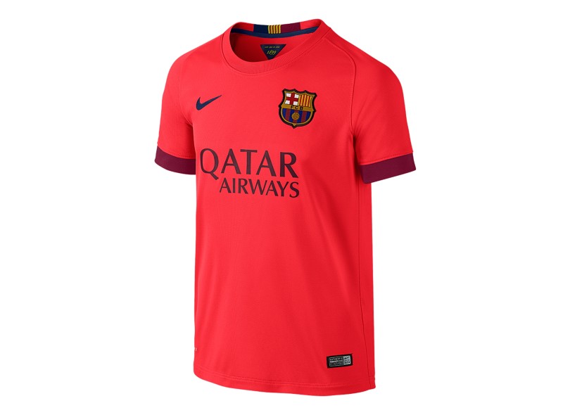 Camisa Torcedor Infantil Barcelona II 2014/15 sem número Nike