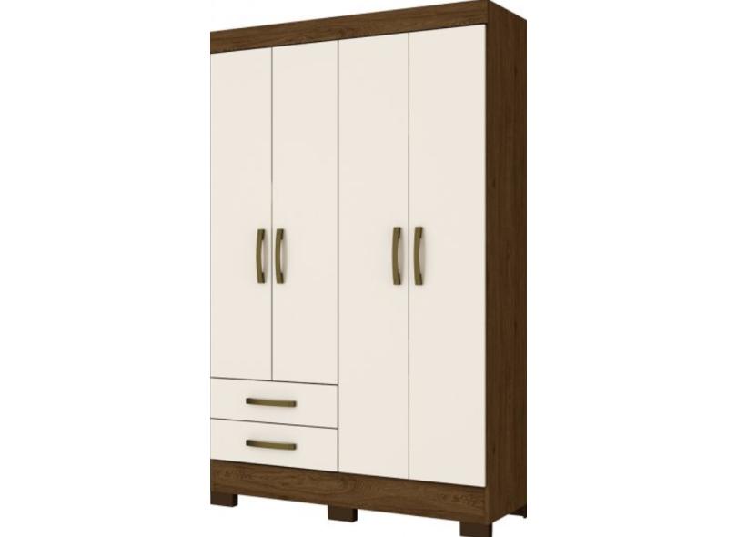 Guarda-Roupa Solteiro 4 Portas 2 Gavetas BE12 Briz
