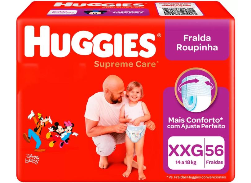Fralda Huggies Disney Fralda Roupinha Supreme Care XXG 56 Und 14 - 18kg