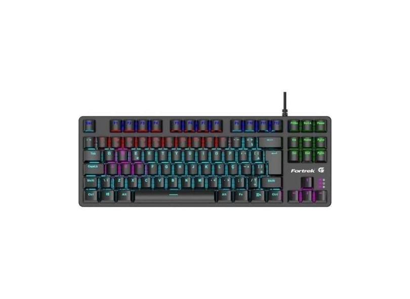 Teclado Gamer Mecânico Fortrek Black Hawk Compact Rainbow f002