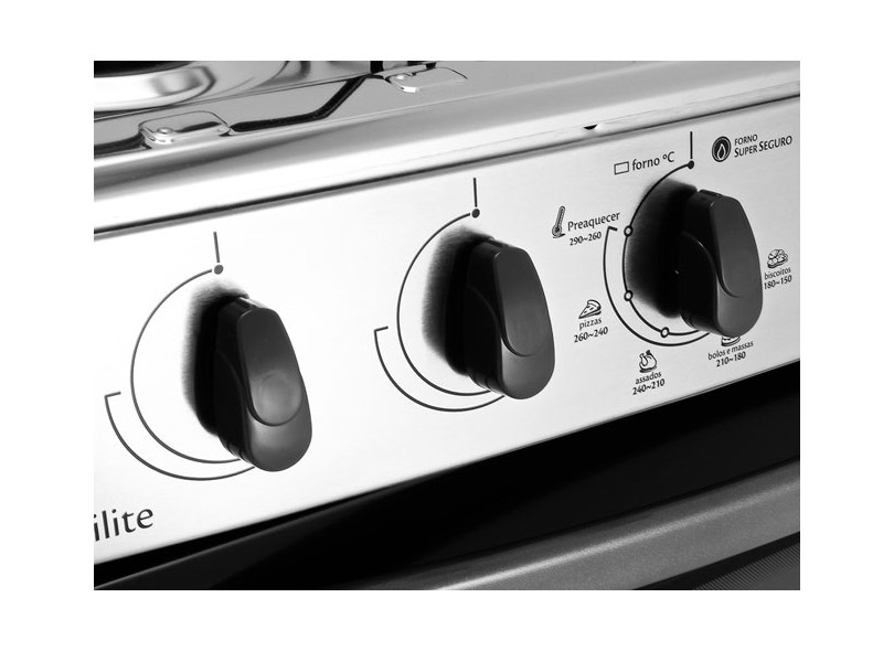 Fogão de Piso Consul Facilite Timer 5 Bocas Acendimento Automático Acabamento Inox CF676AR