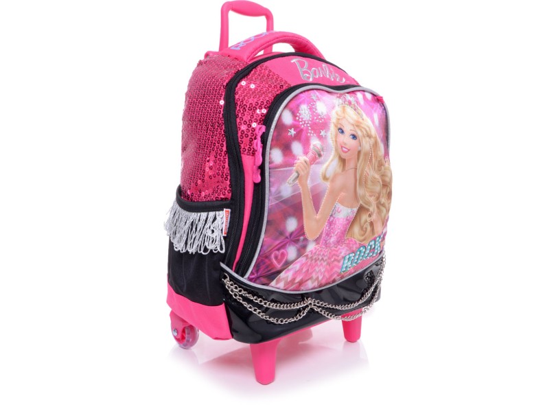 Mochila com Rodinhas Escolar Sestini Barbie Rock N' Royals 64343 M