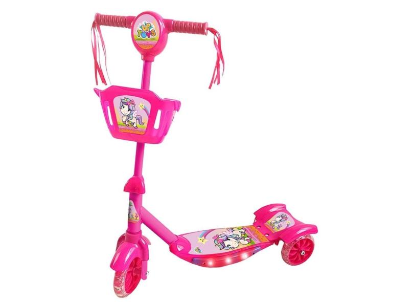 Patinete infantil 3 rodas Musical com luzes Rosa Zoop Toys