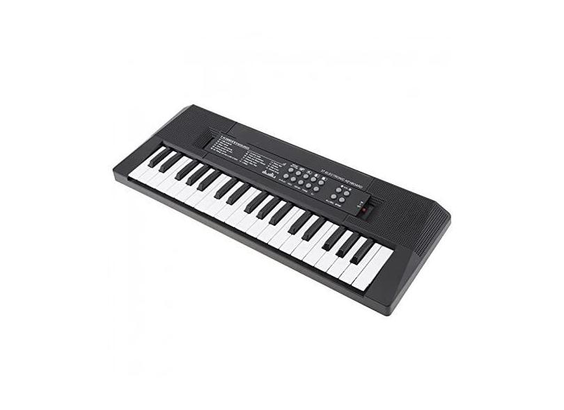 Huifa Teclado eletrônico de 37 teclas, piano, música digital, teclado eletrônico com microfone