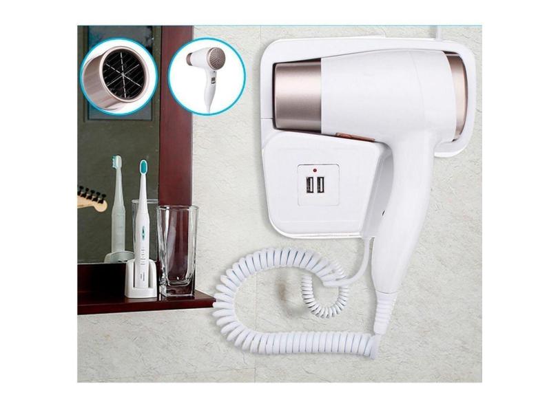 Secador De Cabelo Para Banheiro Quente &Frio De Parede 220V