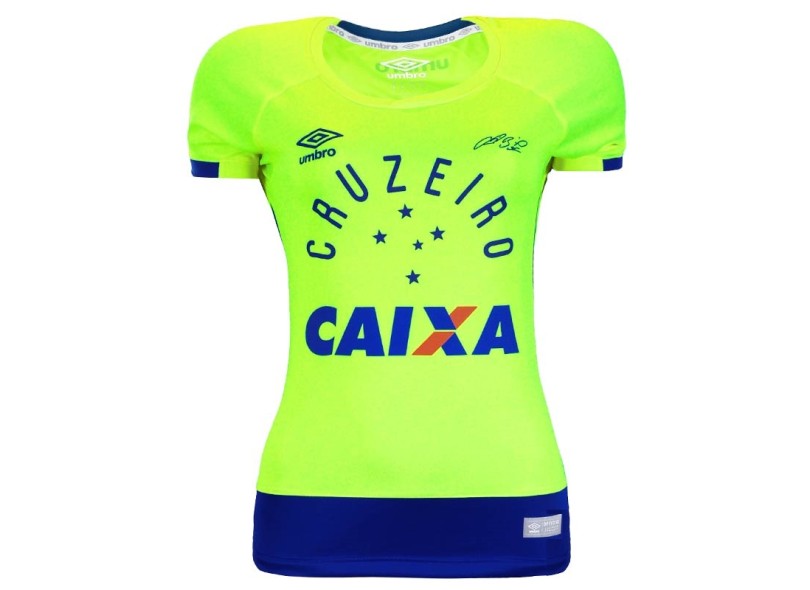 Camisa Goleiro feminina Cruzeiro 2016 com Número Umbro