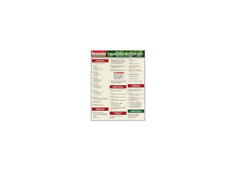 Equações Algébricas - Resumão Exatas 20 - Kizlik, S. B. - 9788577111015