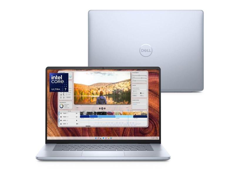 Notebook Dell Inspiron Plus I16-U7155H-M10 16&quot; QHD+ Intel® Core™ Ultra 7 155H 16GB 1TB SSD RTX4050 Windows 11 Prata Gelo