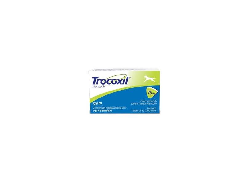Trocoxil 75mg - Anti-inflamatório - Zoetis - 2 Comprimidos - 2 ...
