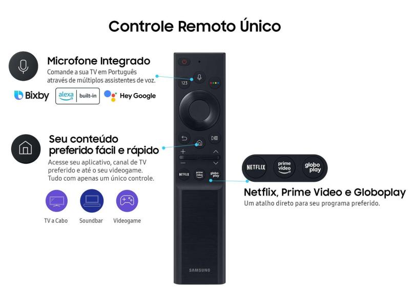 Controle Remoto Tv Samsung 4k Com Botões de Atalho Netflix  em  Promoção na Americanas