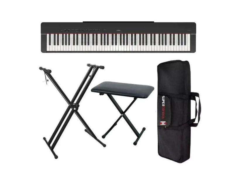 Piano Digital Yamaha P-225 - 88 Teclas GHC Toque Realista + Suporte + Banqueta + Capa