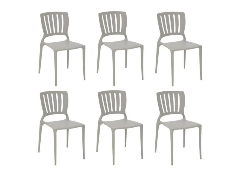 Conjunto 6 Cadeiras De Jantar Sofia Camurça Tramontina