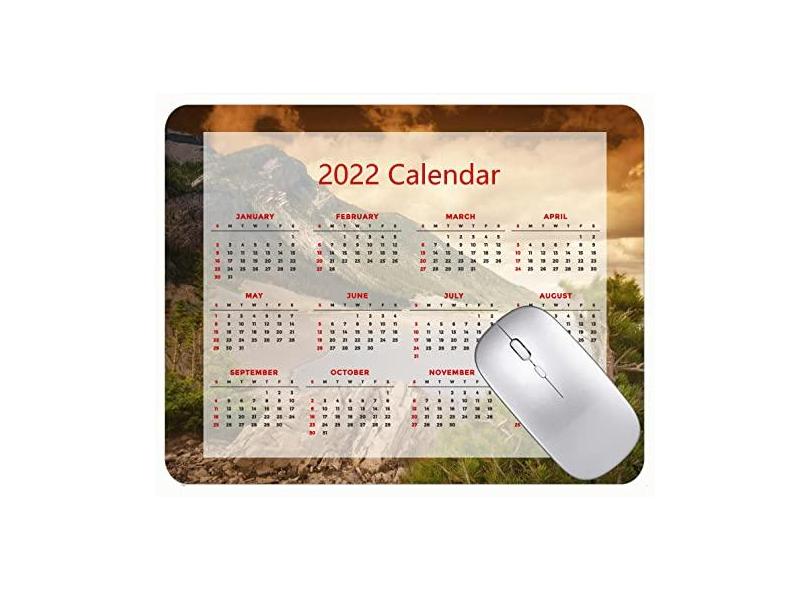 Mouse pad para jogos com calendário 2022, mouse pad para praia, praia, mar, pedras, escritório, mouse pad